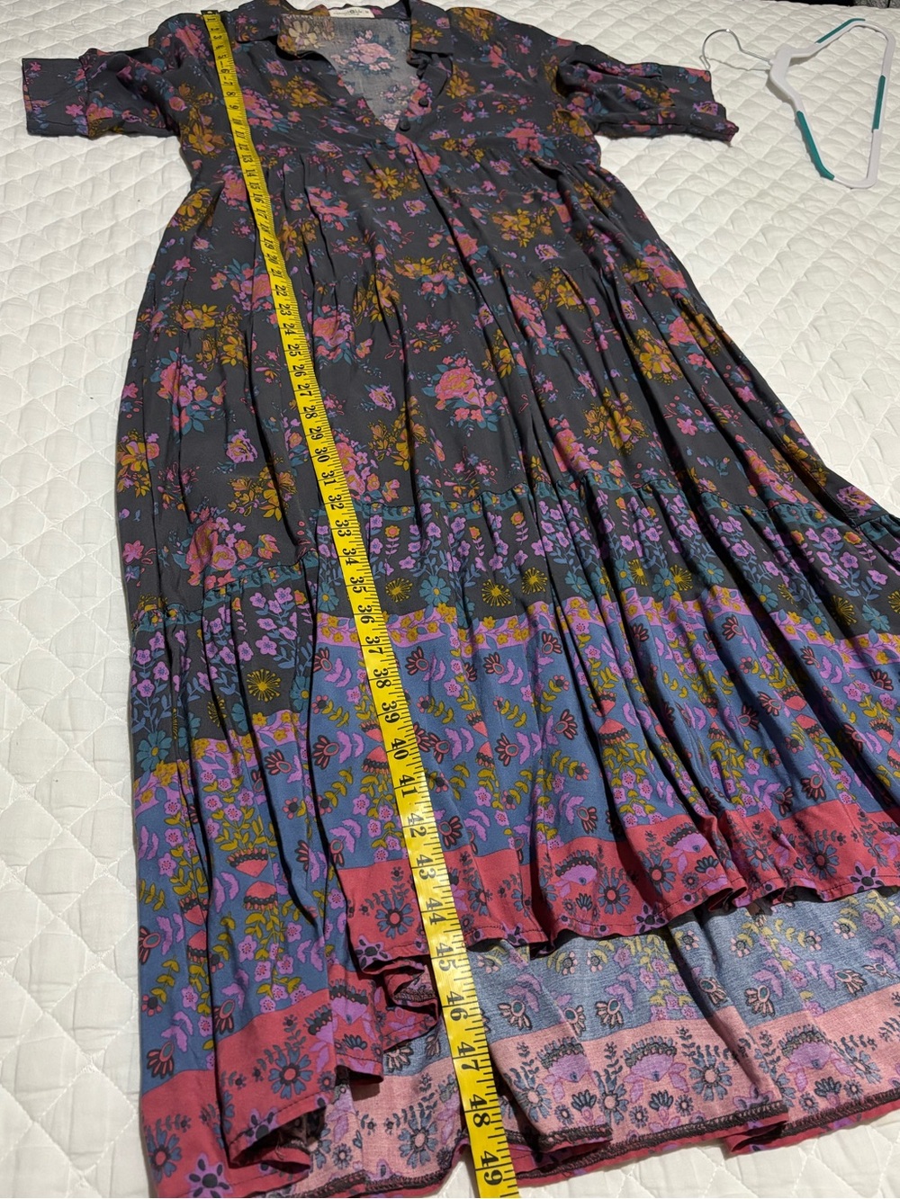 NATURAL LIFE Charcoal Gray Midi Dress with Pink & Mustard Floral Print - Picture 12 of 13